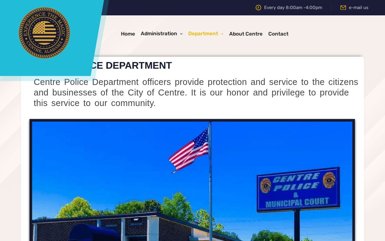 Centre Police Department official source for Cherokee County arrest records