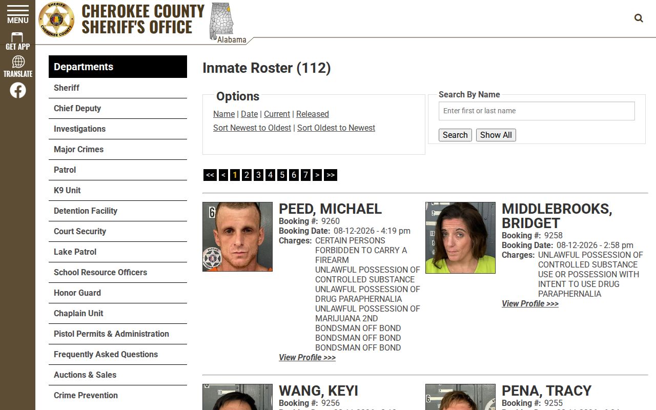 Cherokee County busted mugshots current jail roster search