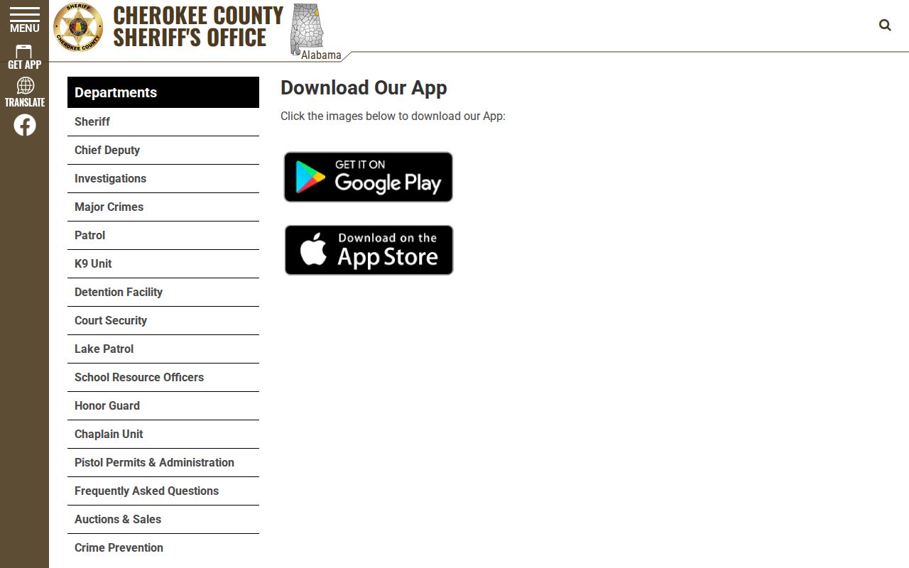 Cherokee County busted mugshots sheriff app access page